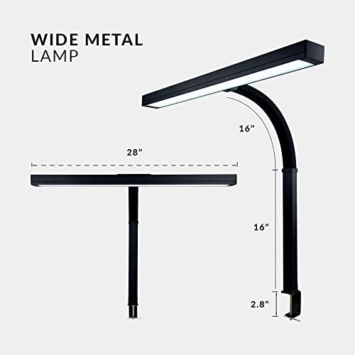 Neatfi 3000 Lumens LED Desk Lamp with Clamp, Dimmable, 28-Inch (Black)