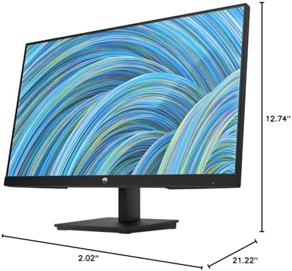HP 24" Series 3 Pro 324pv FHD Monitor with 5 ms Response Time, Anti-Glare, Flicker Free, VESA Mount (100x100mm), HDMI, VGA & Dockztorm USB Port Expander, Black