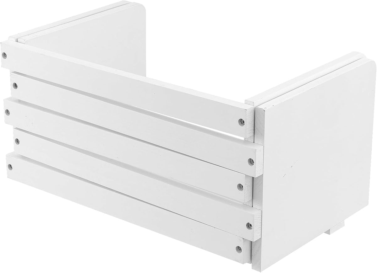 MyGift White Wood Desktop Bookshelf Organizer, Expandable Adjustable Rack