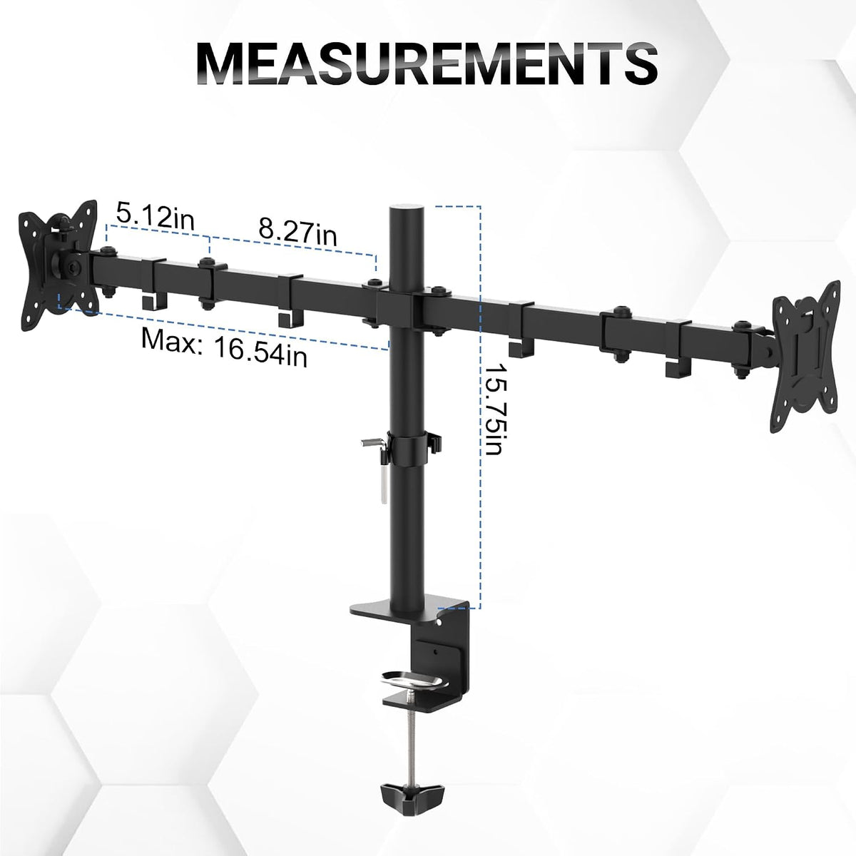 GRIFEMA Monitor Mount for 13-32 in, Dual Monitor Arm, Up to 19.8 Lbs Each