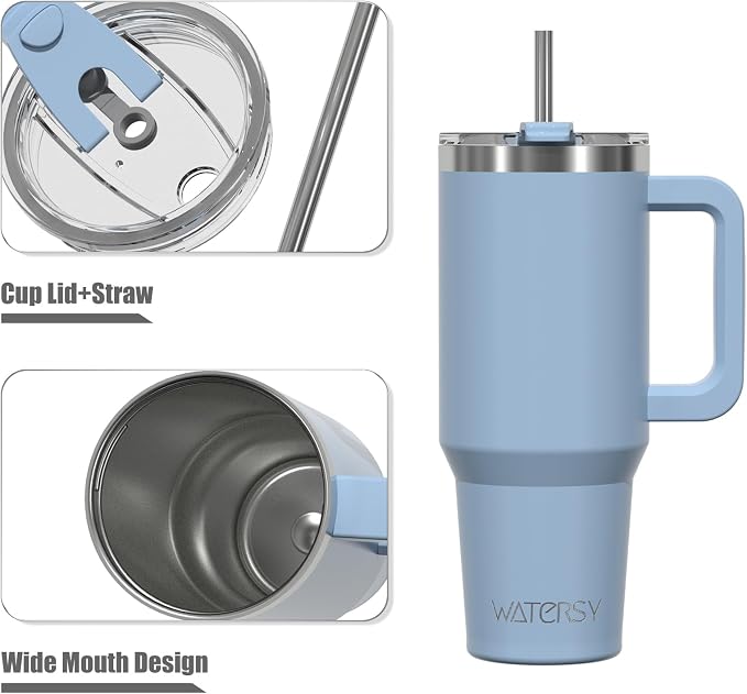 20 oz Tumbler with Handle, Tumbler with Lid and Straw, Double Wall Insulated
