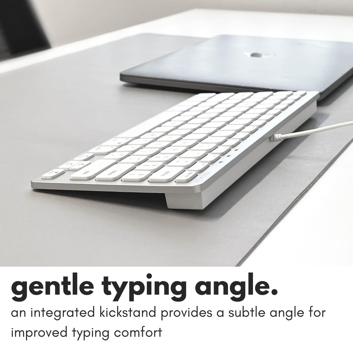 Macally Small Wired Keyboard for Mac and Windows - 78 Scissor Switch Keys Compatible Apple Keyboard - USB Mini Keyboard that Saves Space and Looks Great - Plug and Play Wired Mac Keyboard - Aluminum