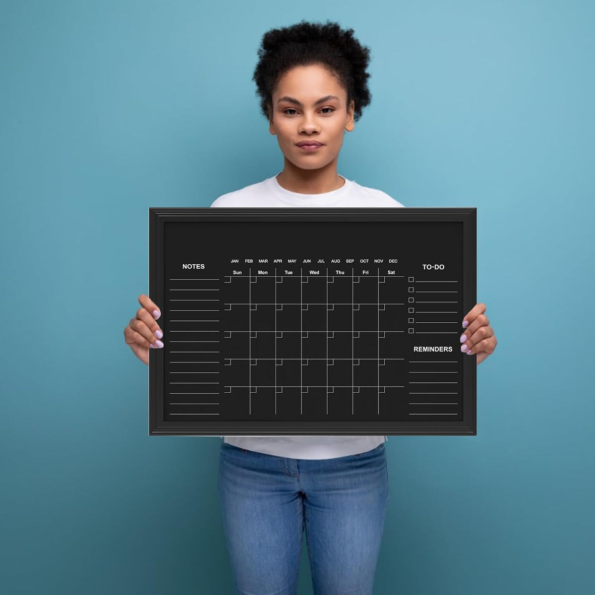 Large Magnetic Chalkboard Calendar,17.7" × 23.6" Family Planner Chalk Board