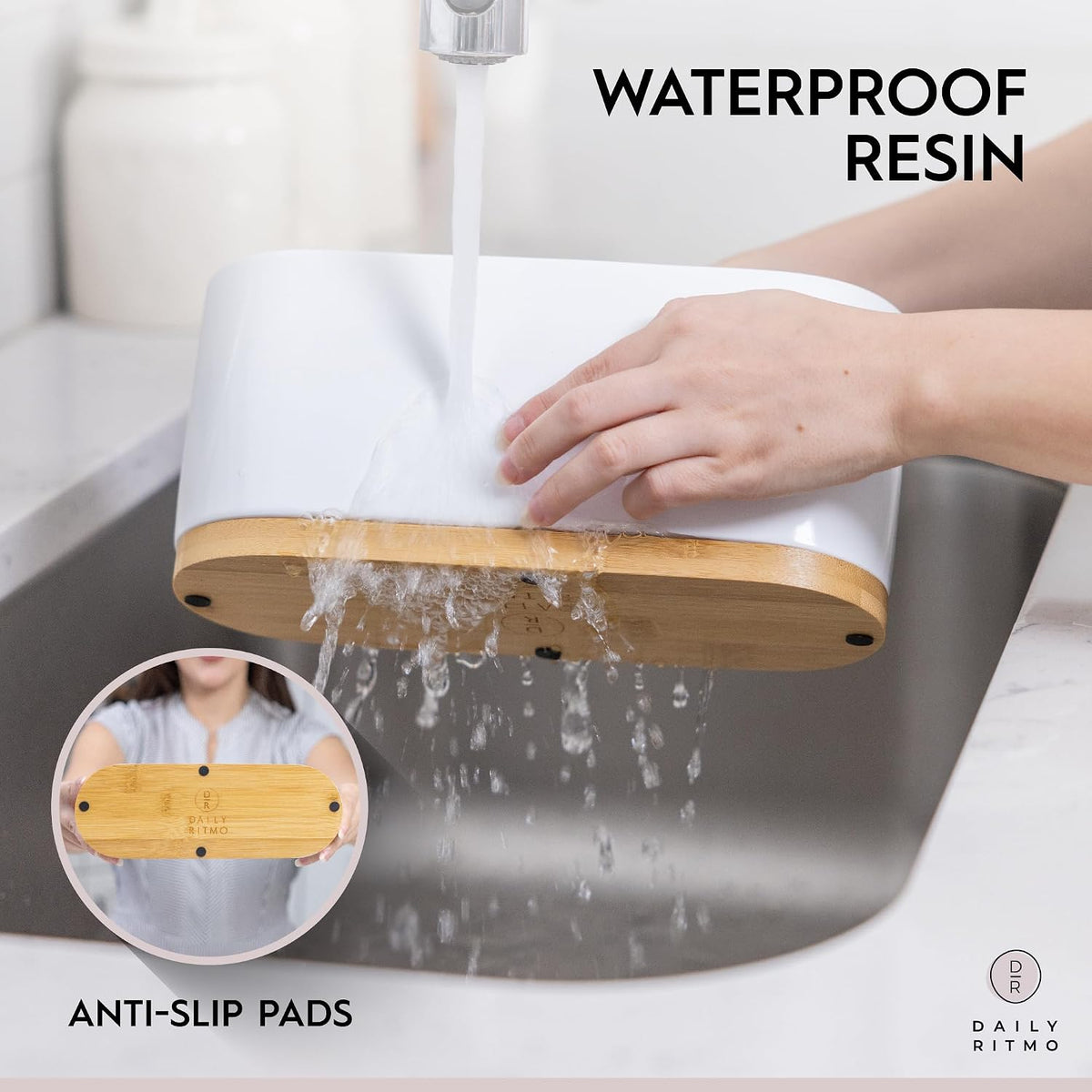 DAILY RITMO® White Countertop Silverware Holder