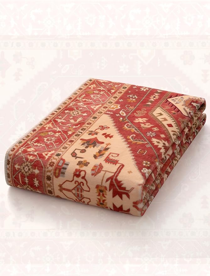 SERISSA Runner Rug for Hallways, Long Boho Rug Vintage Red Hallway Stair Ultra