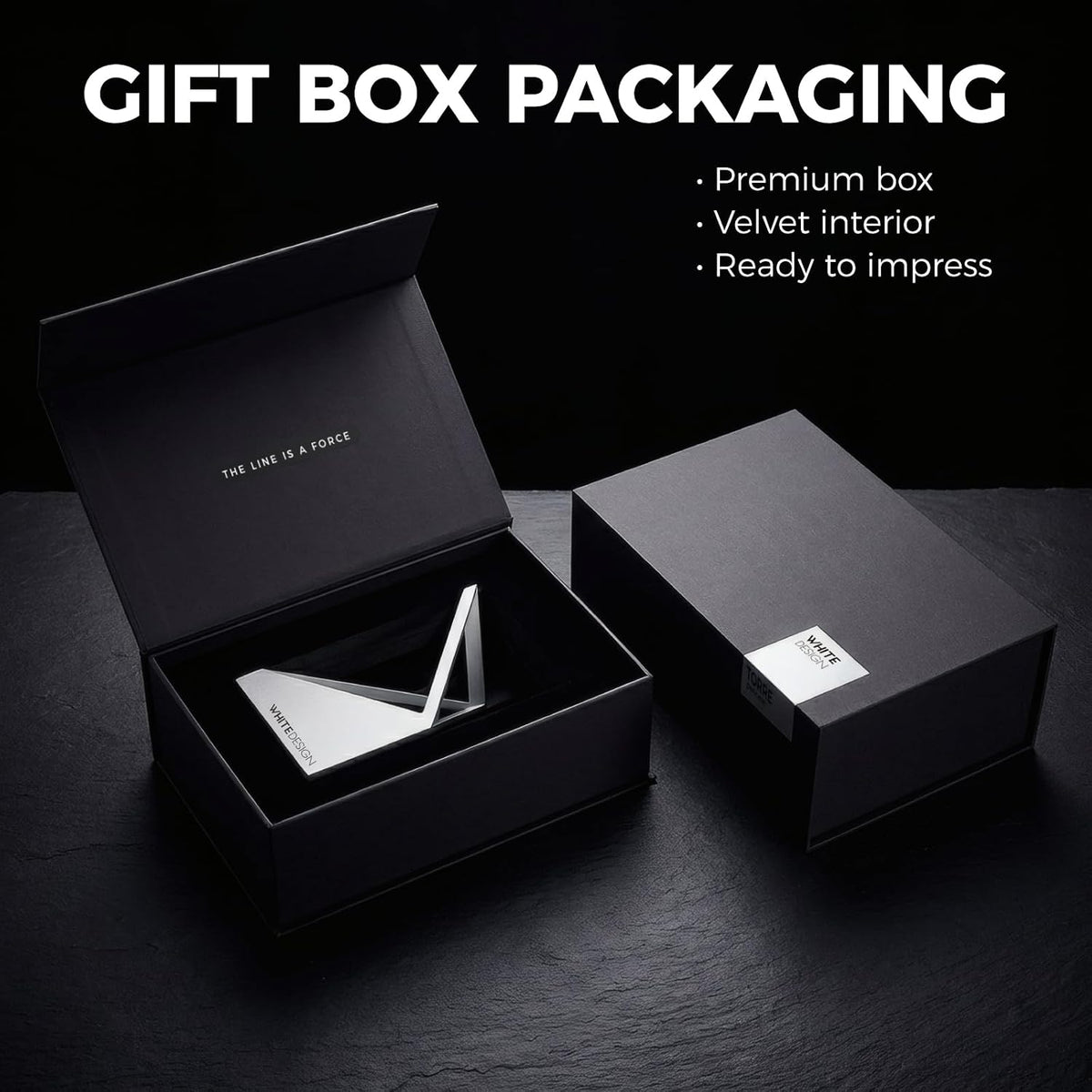 Office Desk Metal Pen Holder with Gift Box, Modern Architectural Design, Anti-Scratch Base, Workstation Organizer & Decor