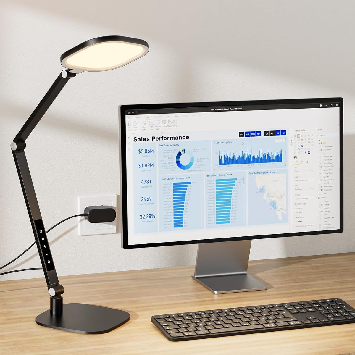 Desk Lamp for Home Office, 1200LM Computer Zoom Lighting with CRI 97.8