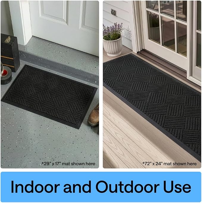 GORILLA GRIP 100% Waterproof All-Season WeatherMAX Doormat US Designed Natural