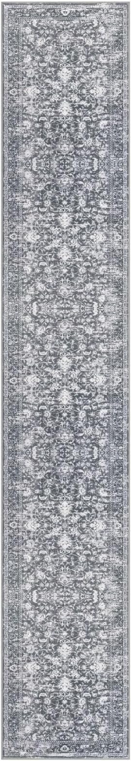 KILOCOCO Runner for Hallway 2.6x16 Runner Rug Printed Vintage Floral Washable