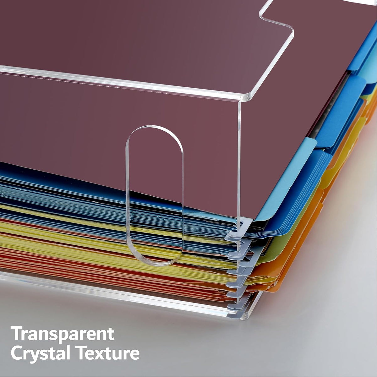 Acrylic Hanging File Organizer Box with Handles, Letter Size