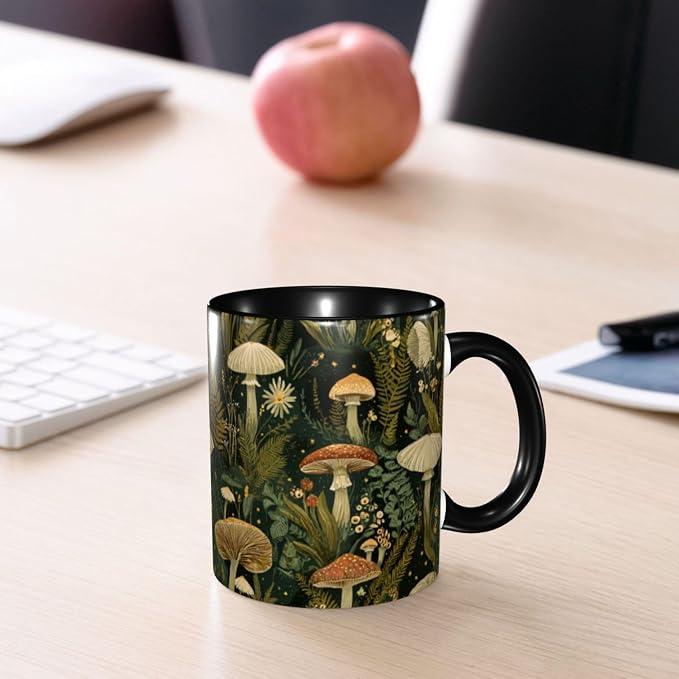 Yrebyou Mushroom Coffee Mug 11oz Ceramic Cup