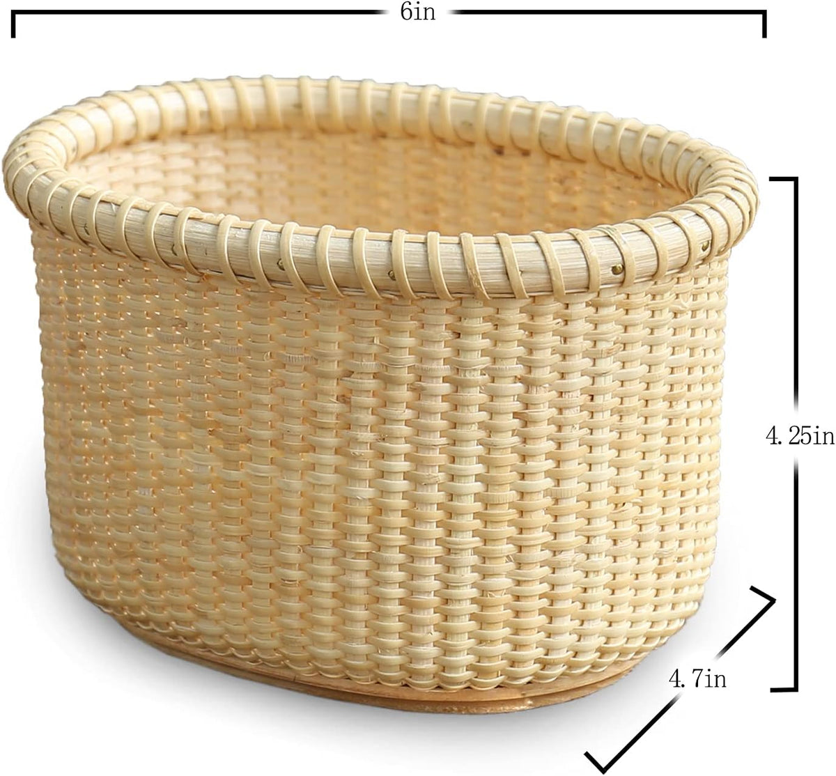 Nantucket Handicraft Basket Small Organizing Cane-on-cane weave oval storage Nautical Folk Art of the 19th Century