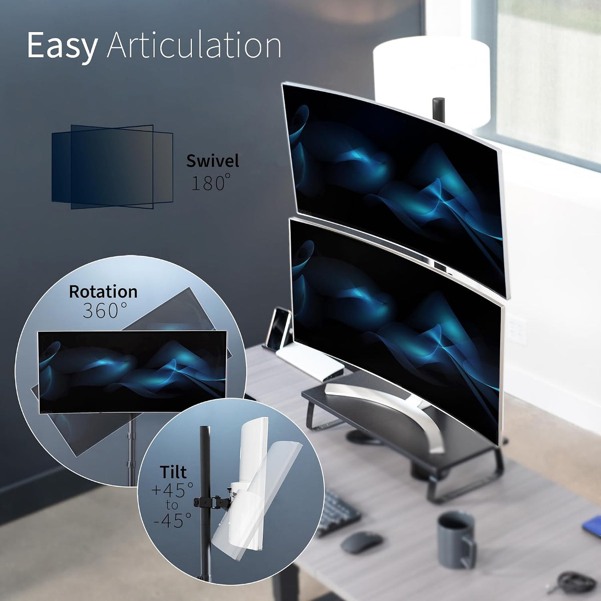 VIVO Single Monitor Desk Stand for 13 to 27 inch Screens, STAND-V011H