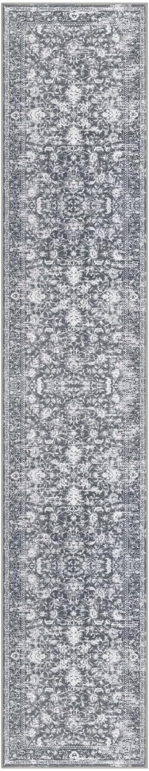 KILOCOCO Runner for Hallway 3x14 Runner Rug Printed Vintage Floral Washable Rug