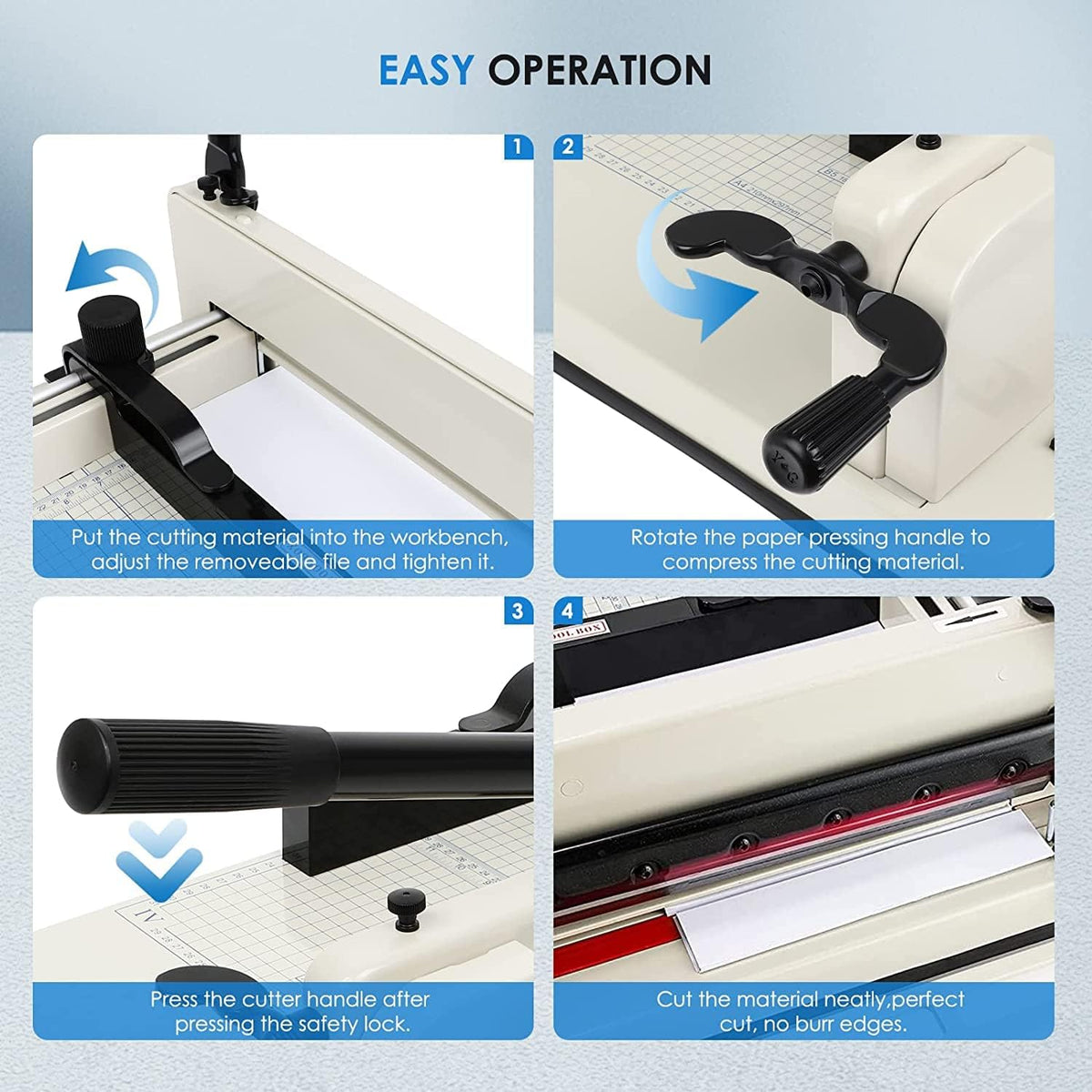 FAHKNS 12" Heavy Duty Guillotine Trimmer Paper Cutter,Cortadora de Papel 400 Sheets Paper Trimmer with Double Safety Protection Durable HSS Blade for Cutting Paper
