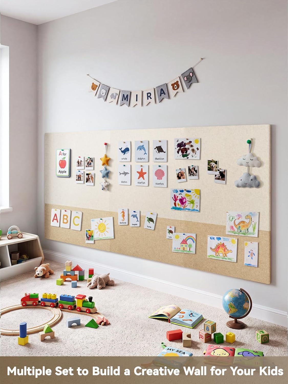 Two-Tone Felt Bulletin Board, 23.6 x 35.4 Decorative Pin Board