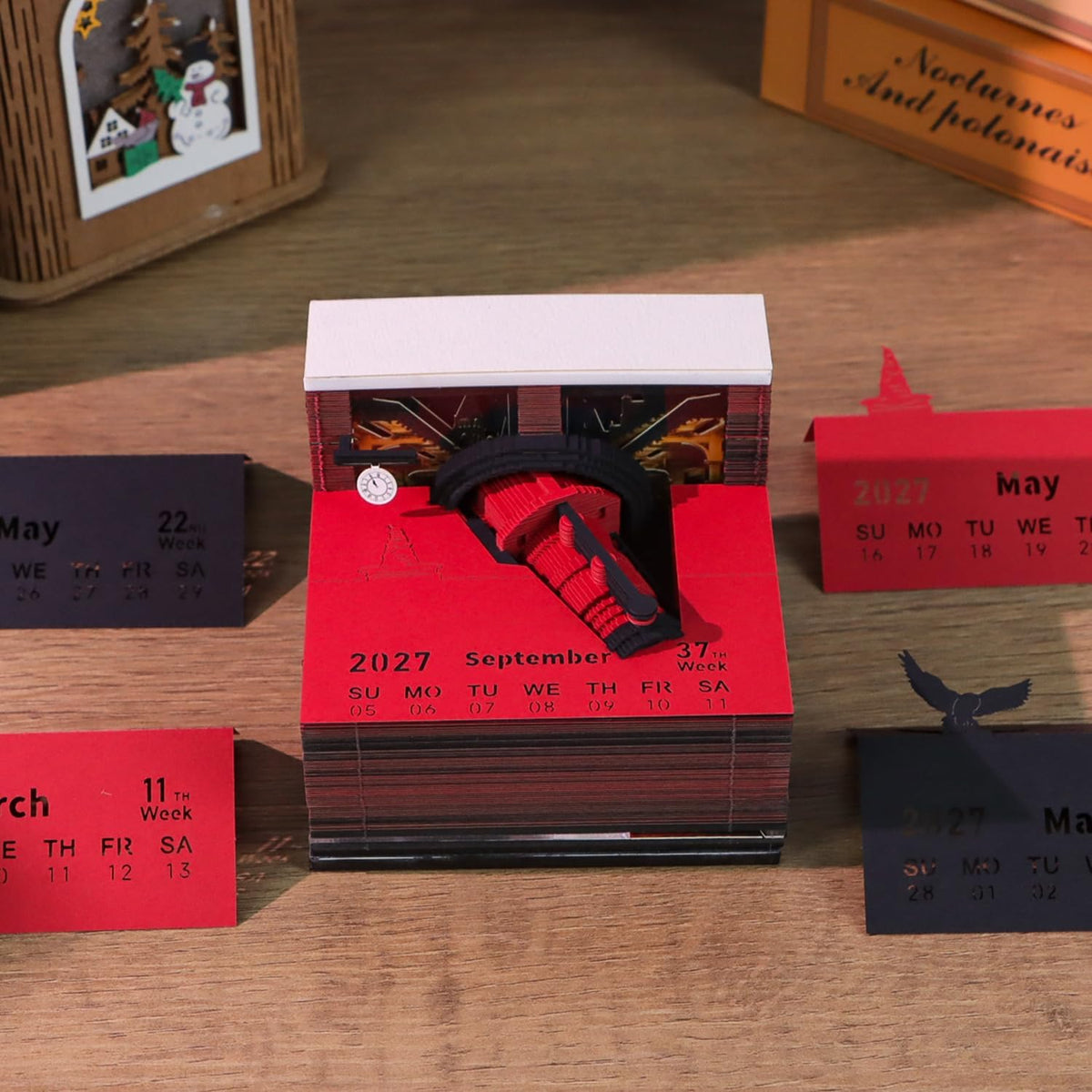 Magic Train 3D Memo Pad, 3D Calendar 2027, Time Piece Calendar