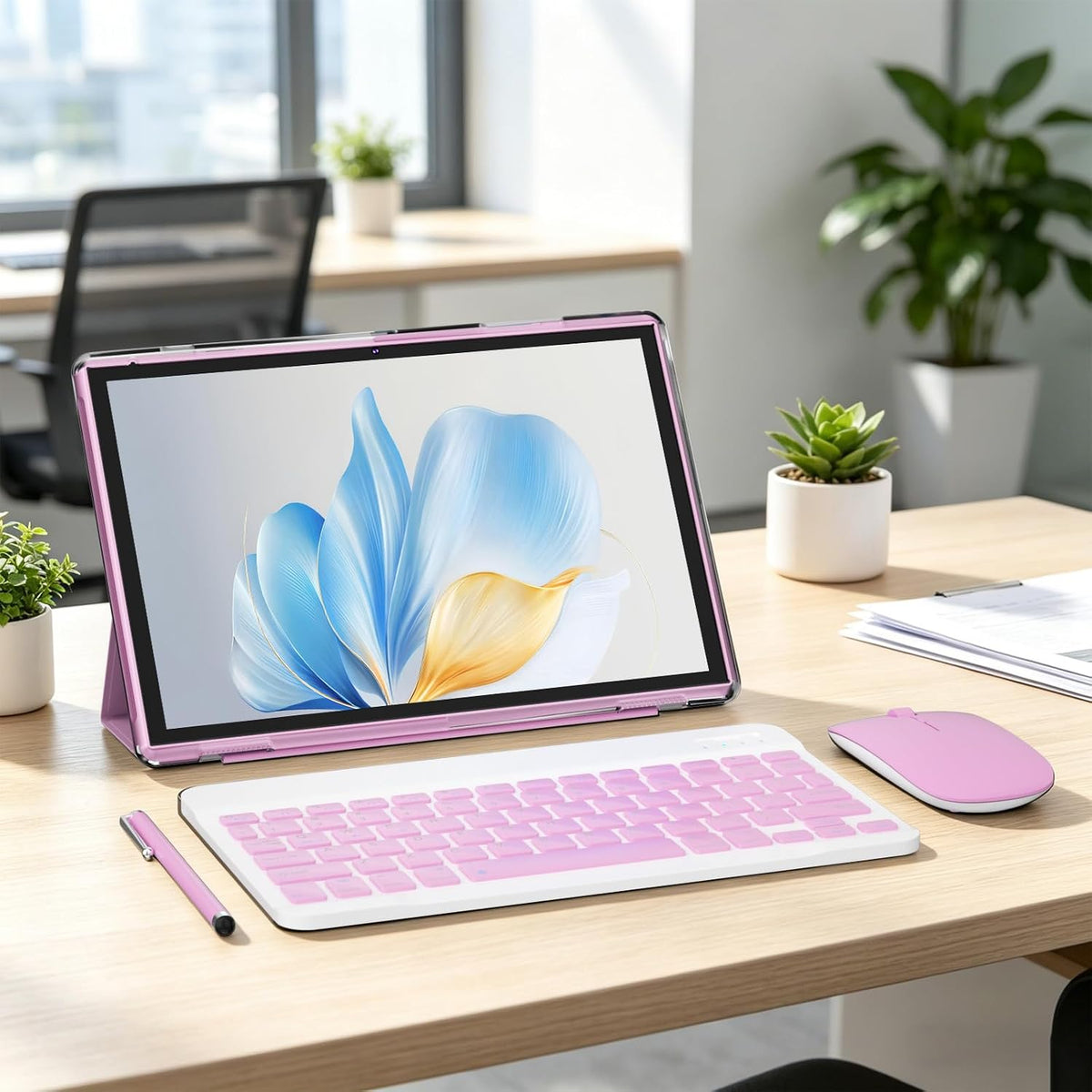 10 inch Tablet 2 in 1 Android 15 Tablets with Keyboard, 10" Tabletas Include Mouse Keyboard Stylus Case, 6000mAh 8GB RAM 32GB ROM Support 1TB Expandable Tableta Dual Camera 5G WiFi-6 Bluetooth Tablet