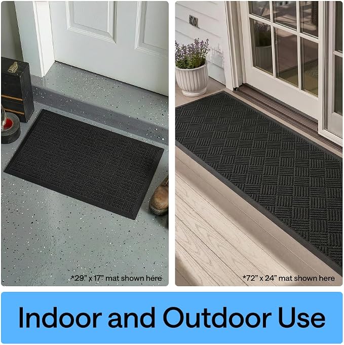 GORILLA GRIP 100% Waterproof All-Season WeatherMAX Doormat US Designed Natural