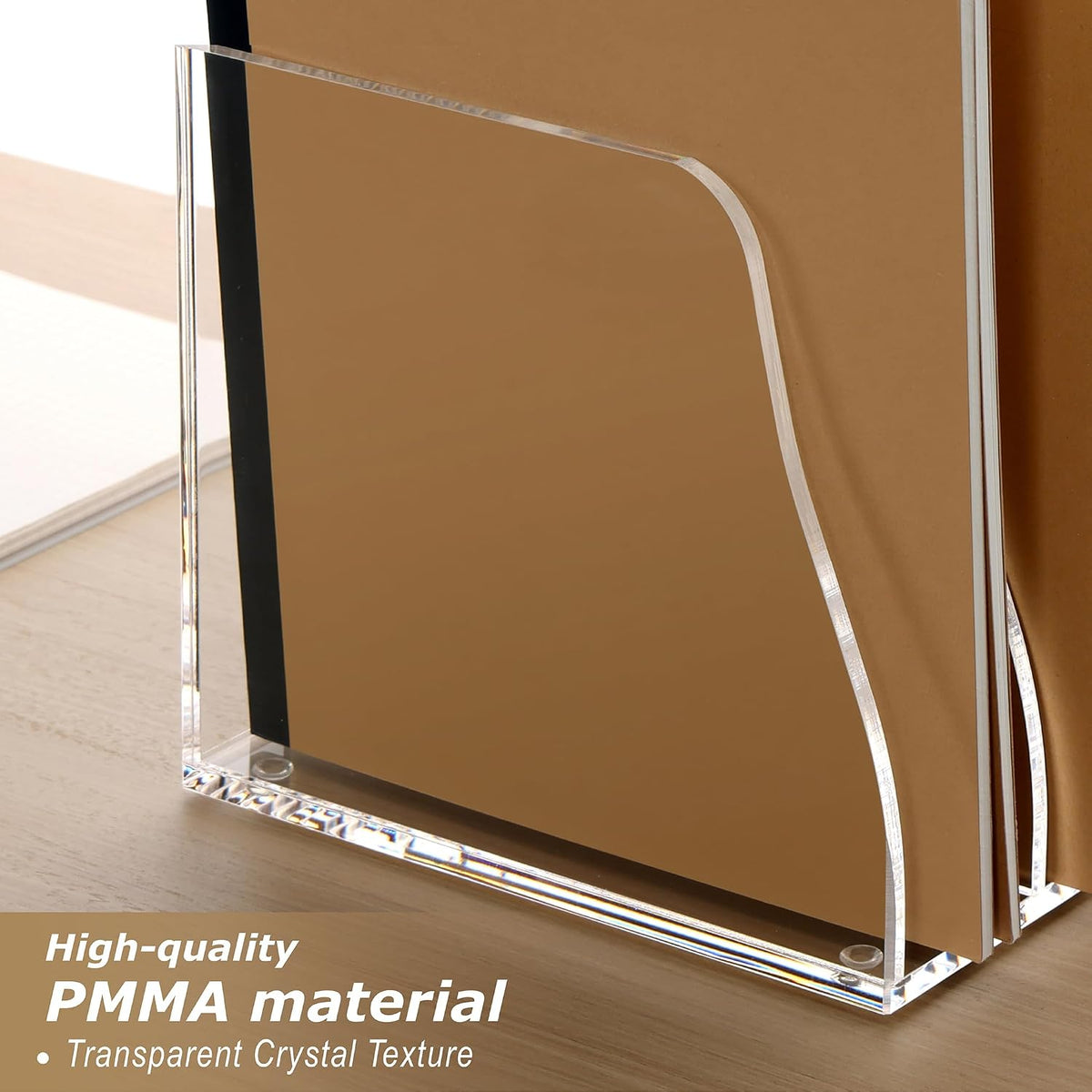 SANRUI 6 Slot Acrylic Clear Magazine File Organizer Holder for Desk,B5 Size
