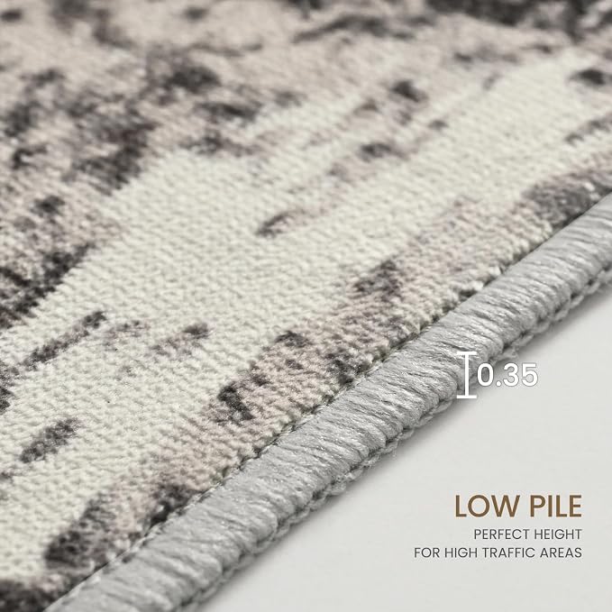 Ompaa Living Room Rug 5x8 Coffee Area Rug Machine Washable Boho Rug Non Slip