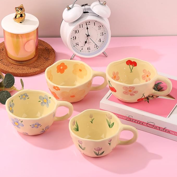 VanEnjoy Ceramic Cup, Cute Coffee Mug, Strawberry Mug, Aesthetic Coffee Mug