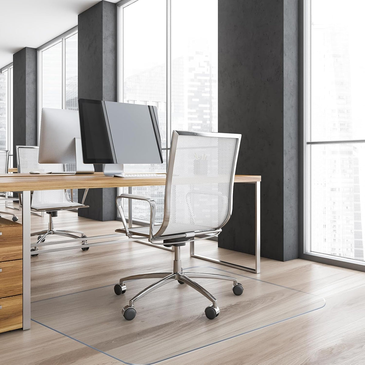 Yecaye Office Chair Mat for Hardwood Floor, 48" x 48" Rolling Chair Mat