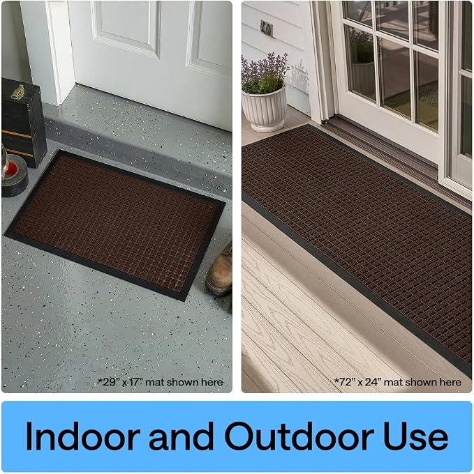 GORILLA GRIP 100% Waterproof All-Season WeatherMAX Doormat 35x23, US Designed
