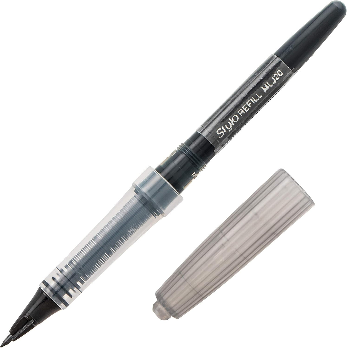 Pentel Arts Tradio Stylo Sketch Pen Refills, Black, Box of 12 (MLJ20-A)