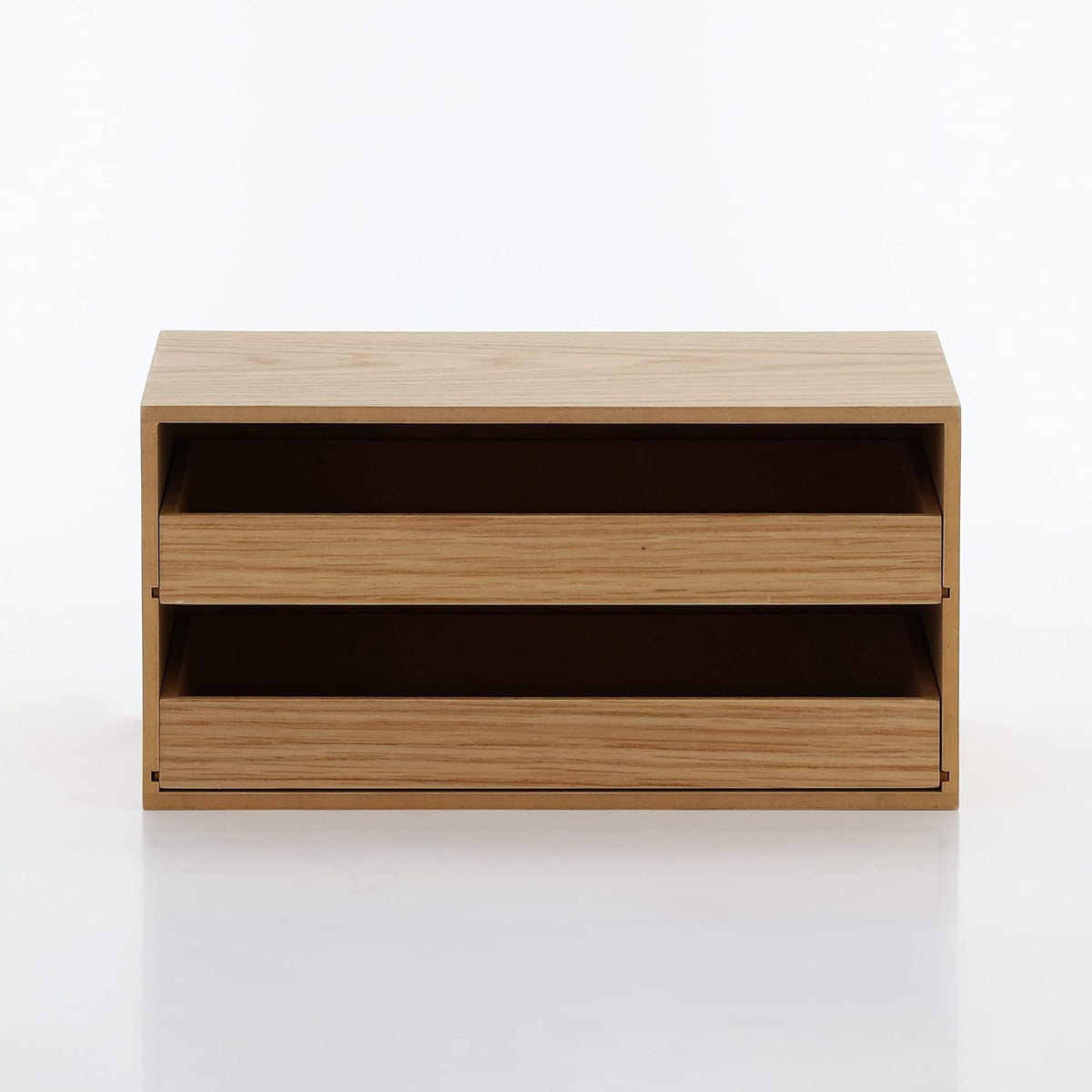 Muji 44310229 Wooden Tray Storage, 2 Drawers, Approx. Width 9.8 x Depth 6.7 x Height 4.9 inches (25.2 x 17 x 12.6 cm)