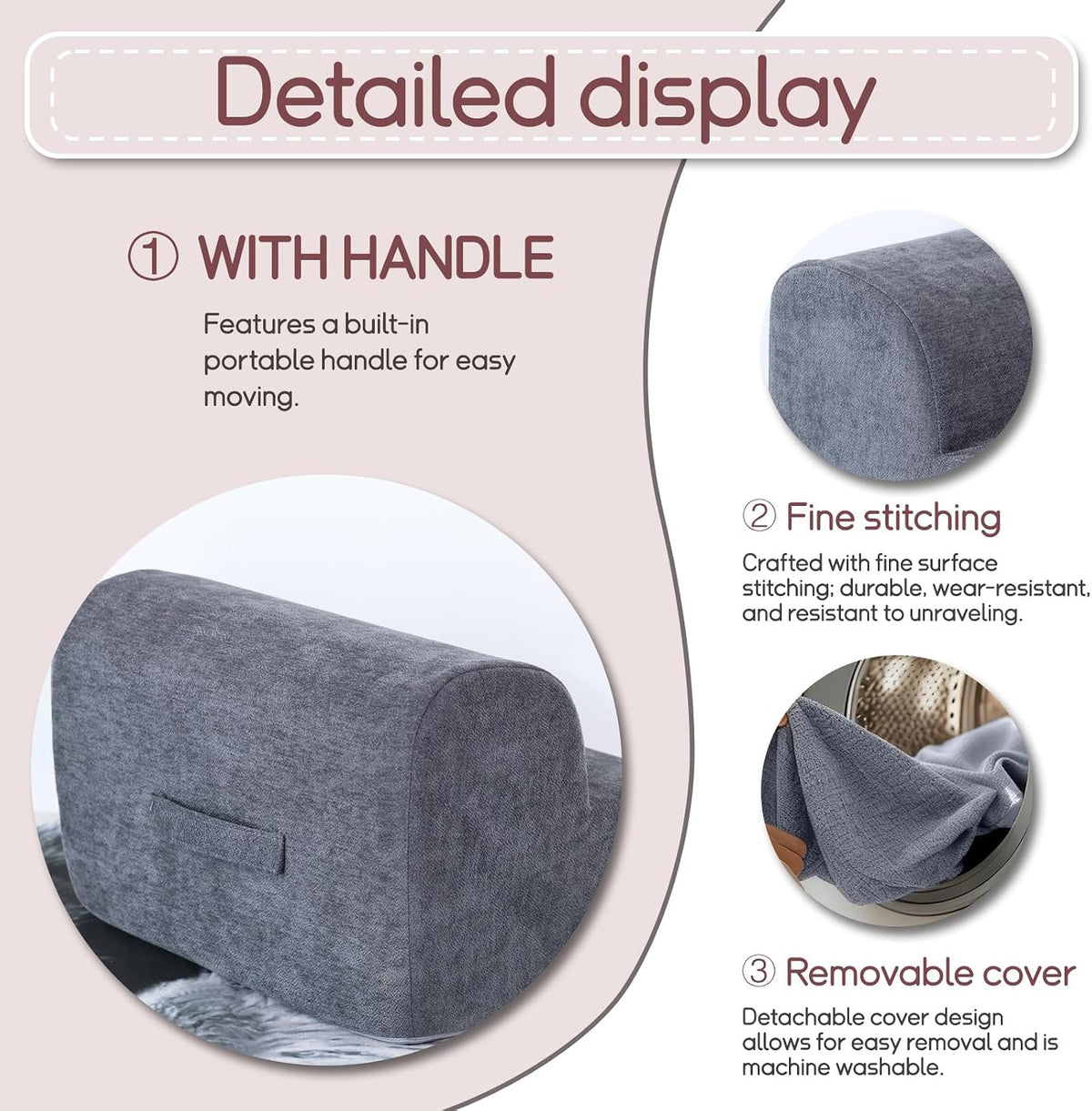 Foot Rest for Under Desk at Work,Ergonomic 2-Height Sponge Foot Stool for Office, Home,Sofa & Gaming Chair, Desk Accessories Footrest Cushion to Support Legs,Relax Ankles & Relieve Pain(A-Khaki)