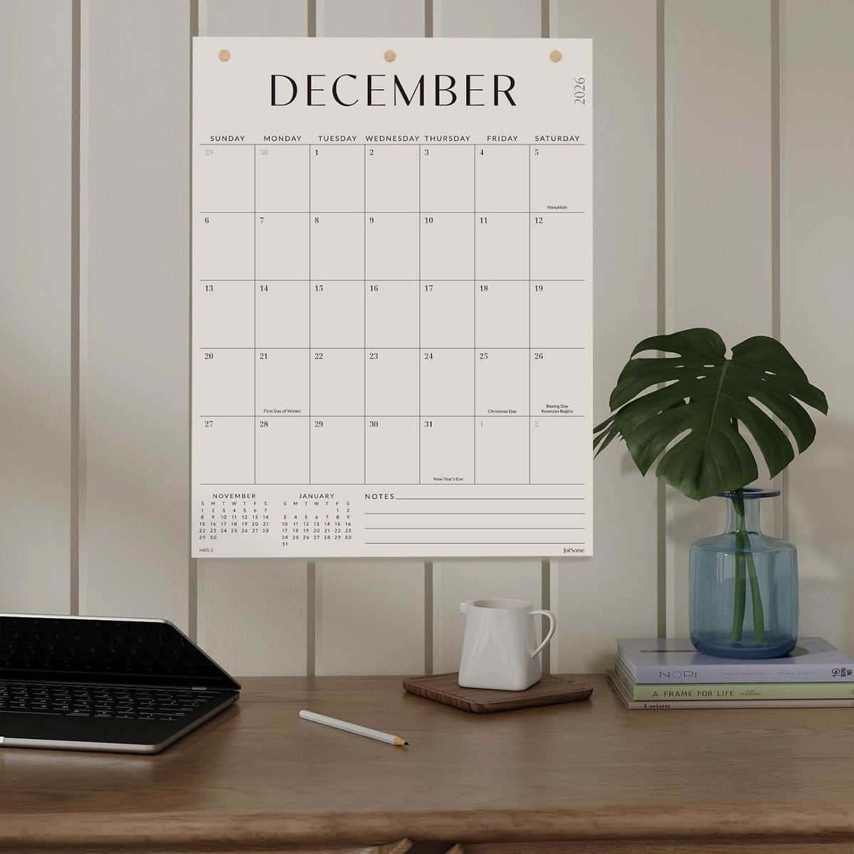 Jotsome Large Wall Calendar 2026-2027, Monthly Wall Calendar 17"x22"