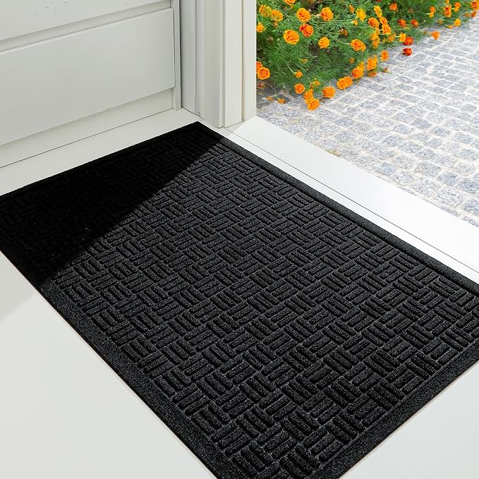 Mibao Front Door Mat Indoor Outdoor Entrance, Dirt Trapping Waterproof