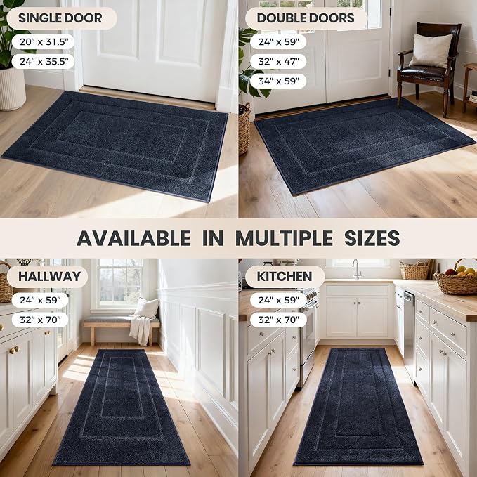 PURRUGS Dirt Trapping Door Mat 32" x 70", Non-Slip/Skid Machine Washable