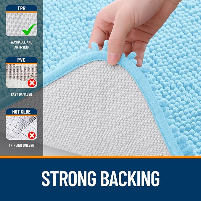 OLANLY Large Bathroom Rugs 44x32, Extra Soft Absorbent Chenille Bath Rugs