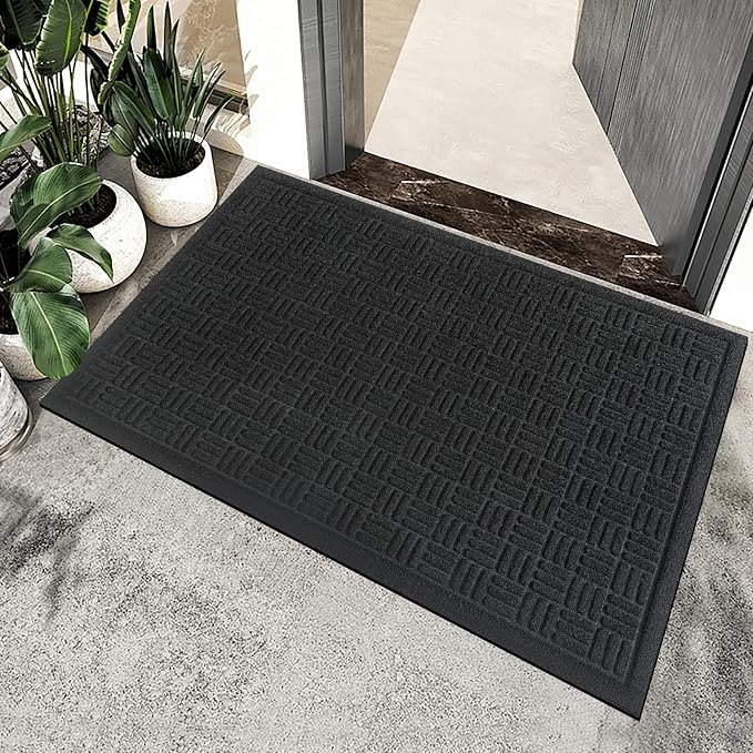 Mibao Front Door Mat Indoor Outdoor Entrance, Dirt Trapping Waterproof