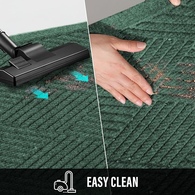 HIYARD Sturdy Front Door Mat, Absorbent Muddy Dirt Resist Welcome Door Mats