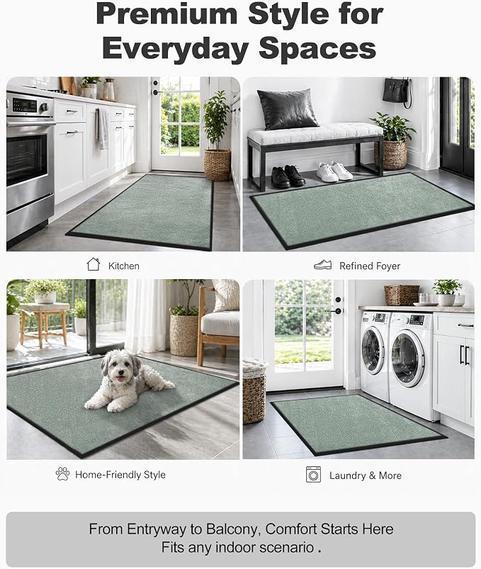 Mibao Front Door Mat Indoor Entrance, Dirt Trapper Welcome Mat