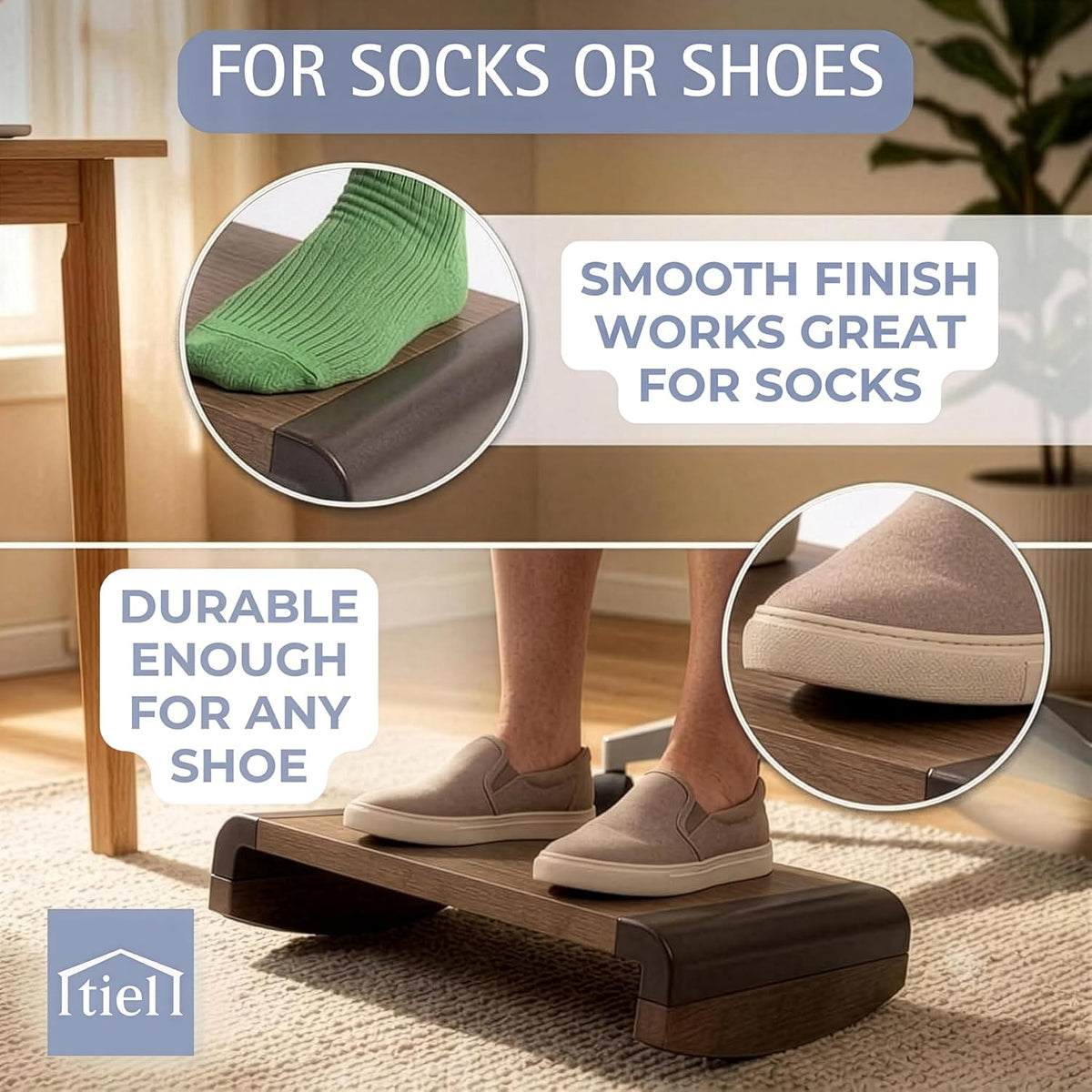 Tiel Ergonomic Wooden Foot Rest for Under Desk