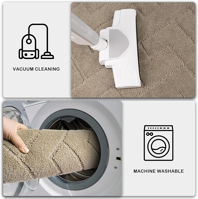 PURRUGS Dirt Trapping Door Mat 48" x 48", Non-Slip Machine Washable Entry Rug