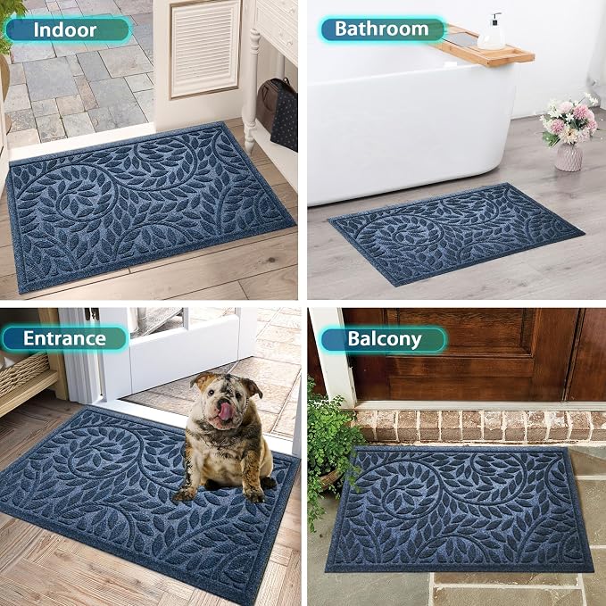 Bulijojo Front Door Mat Entrance, Durable Heavy Duty Welcome Mat, Thick