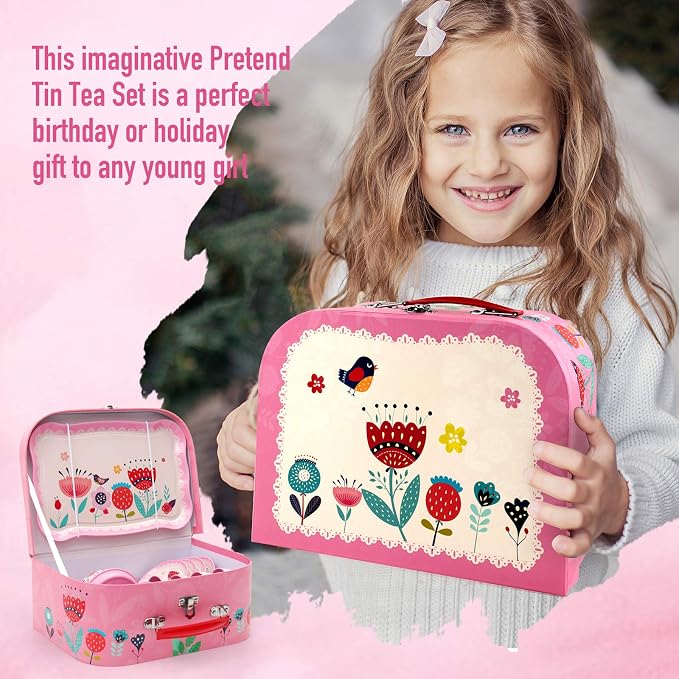 D-FantiX Kids Tea Set for Little Girls