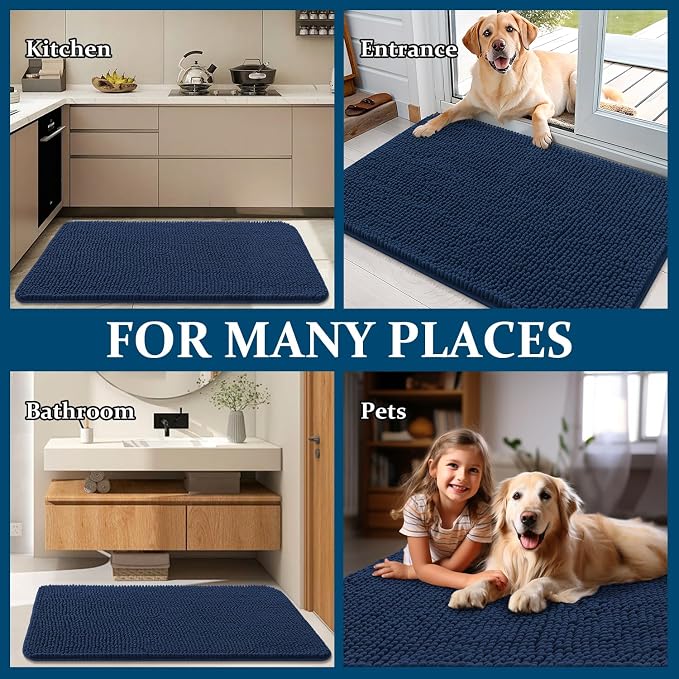OLANLY Dog Door Mat for Muddy Paws 70x32, Absorbs Moisture and Dirt, Absorbent