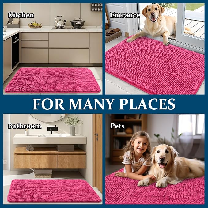 OLANLY Dog Door Mat for Muddy Paws 30x20, Absorbs Moisture and Dirt, Absorbent