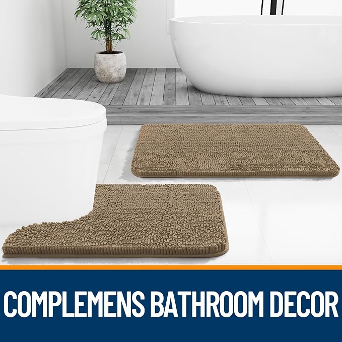 OLANLY Bathroom Runner Rugs 70x24, Extra Soft Absorbent Chenille Bath Rugs