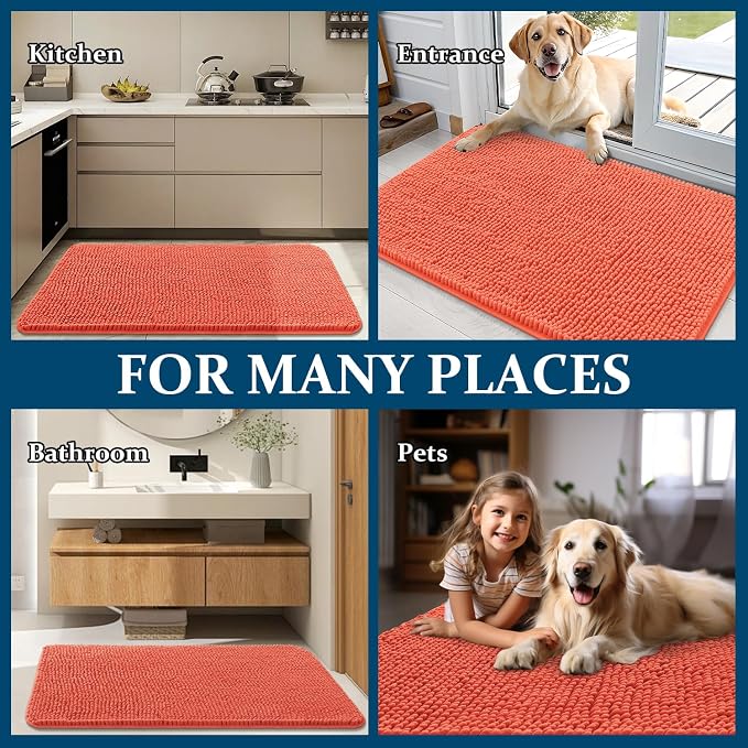 OLANLY Dog Door Mat for Muddy Paws 70x46, Absorbs Moisture and Dirt, Absorbent