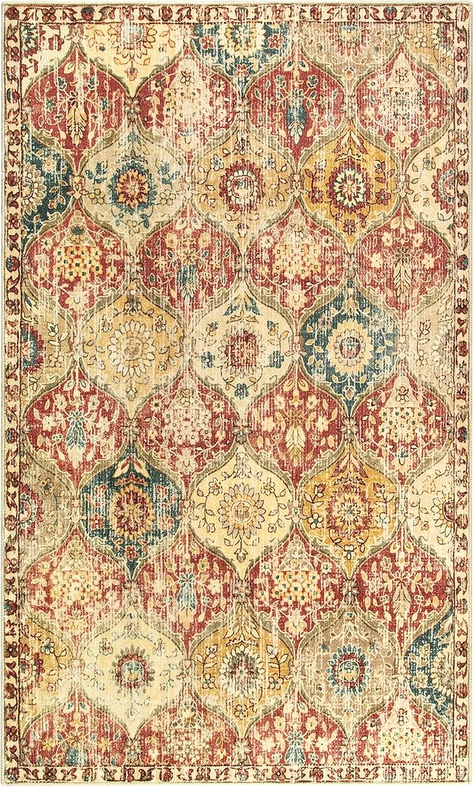 Lahome Moroccan Trellis Washable Small Area Rug, 3x5 Area Rug