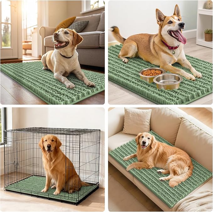 Smiry Dog Door Mat for Muddy Paws 24x16, Absorbent Dirt Trapper, Non-Slip