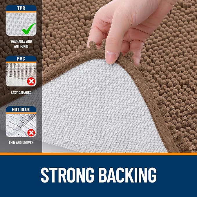 OLANLY Large Bathroom Rugs 40x24, Extra Soft Absorbent Chenille Bath Rugs