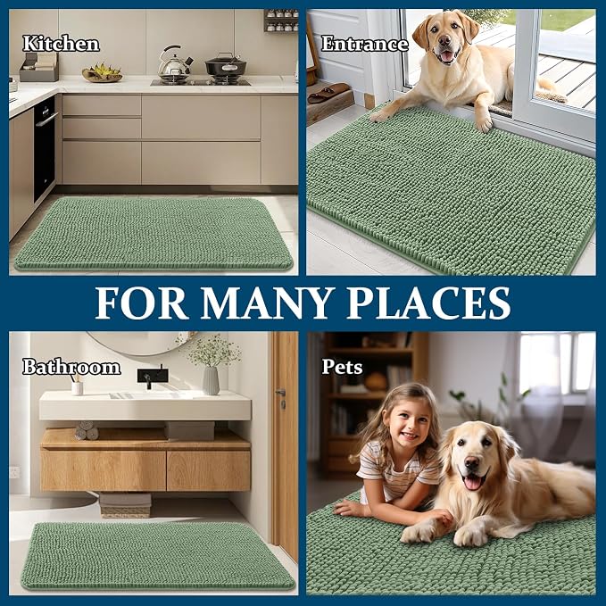 OLANLY Dog Door Mat for Muddy Paws 70x24, Absorbs Moisture and Dirt, Absorbent